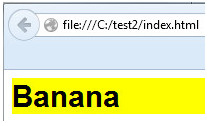 Bold large text: Banana with a yellow background