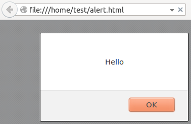 a web page with an alert dialog showing