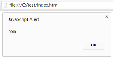 a web page alert dialog with 9000 alerted