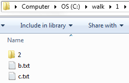 a windows explorer dialog with a directory and two files